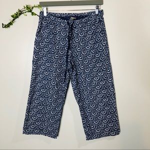 Fresh Produce Blue White Cotton Crop Pants
